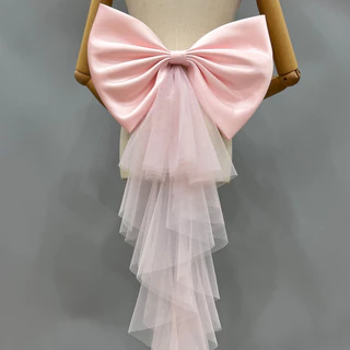 Ball Gown ที่ถอดออกได้ซาติน Bow Tie สําหรับงานแต่งงานชุด Deteable Bow เข็มขัดเอวสําหรับ Party Prom Gowns ตกแต่งอุปกรณ์เสริม