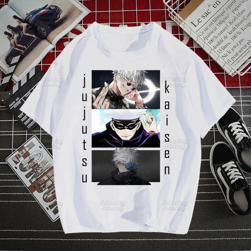 Jujutsu Kaisen Gojo Satoru Manga Anime Harajuku Tshirt Lelaki Wanita