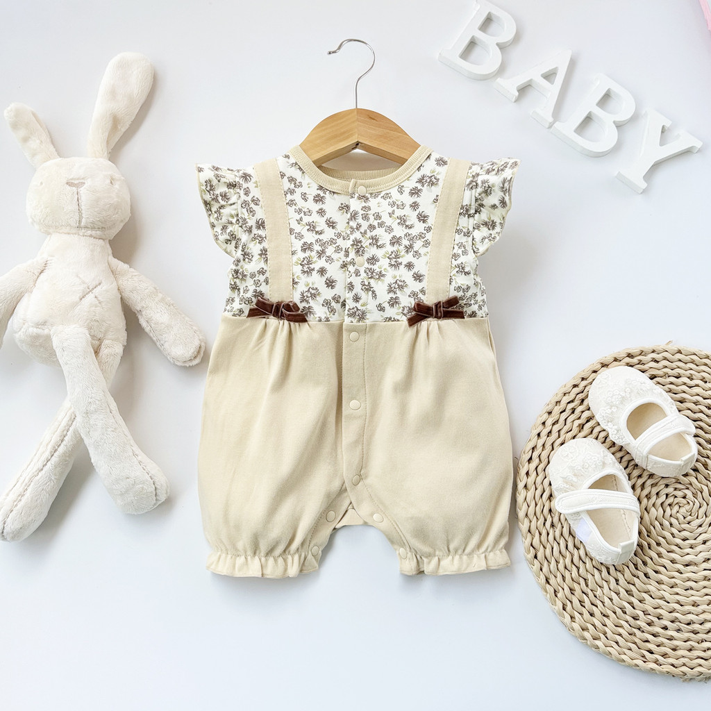 ชุดรอมเปอร์เด็กผู้หญิง แขนสั้น ขาสั้น บอดี้สูทเด็กอ่อน เสื้อผ้าเด็กอ่อน พร้อมส่งจากไทย - รูปที่ 3