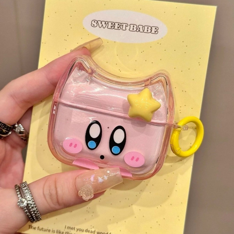 3D Star Kirby AirPods 1/2/3/4 เคสหูฟังไร้สายบลูทูธ AirPods Pro หูฟังฝาครอบป้องกัน ราคา ถูกที่สุด ดีลบีเคเค แกลเลอรีภาพที่ 3