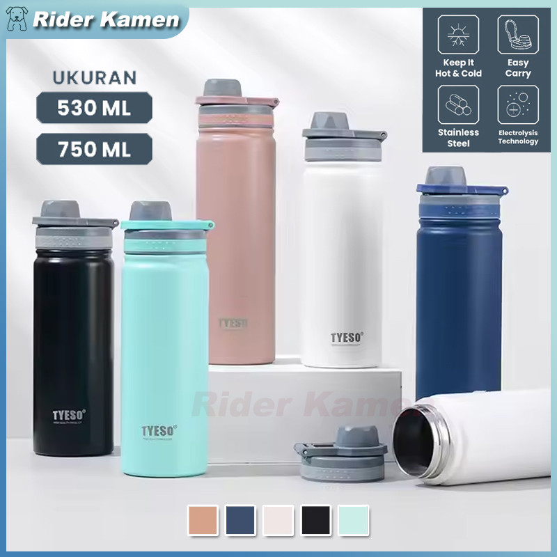 Ty^eso 530mL/750mL ขวดดื่มฉนวนสูญญากาศกีฬาสแตนเลส