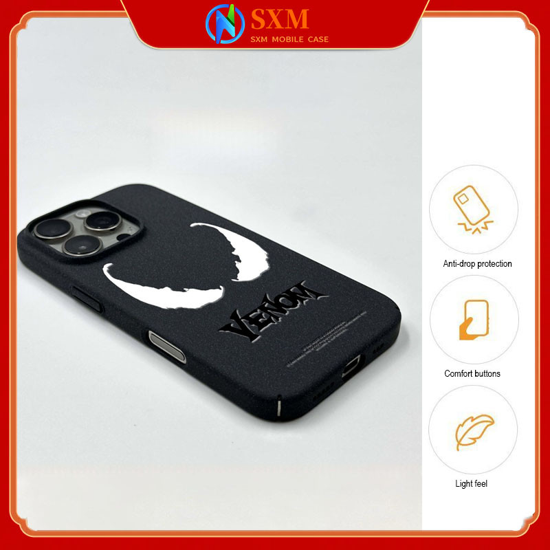 IPone16ProMax Venom Frosted Sandstone Sand รวมทุกอย่างเคสโทรศัพท์สําหรับ iPone16/15/14/13