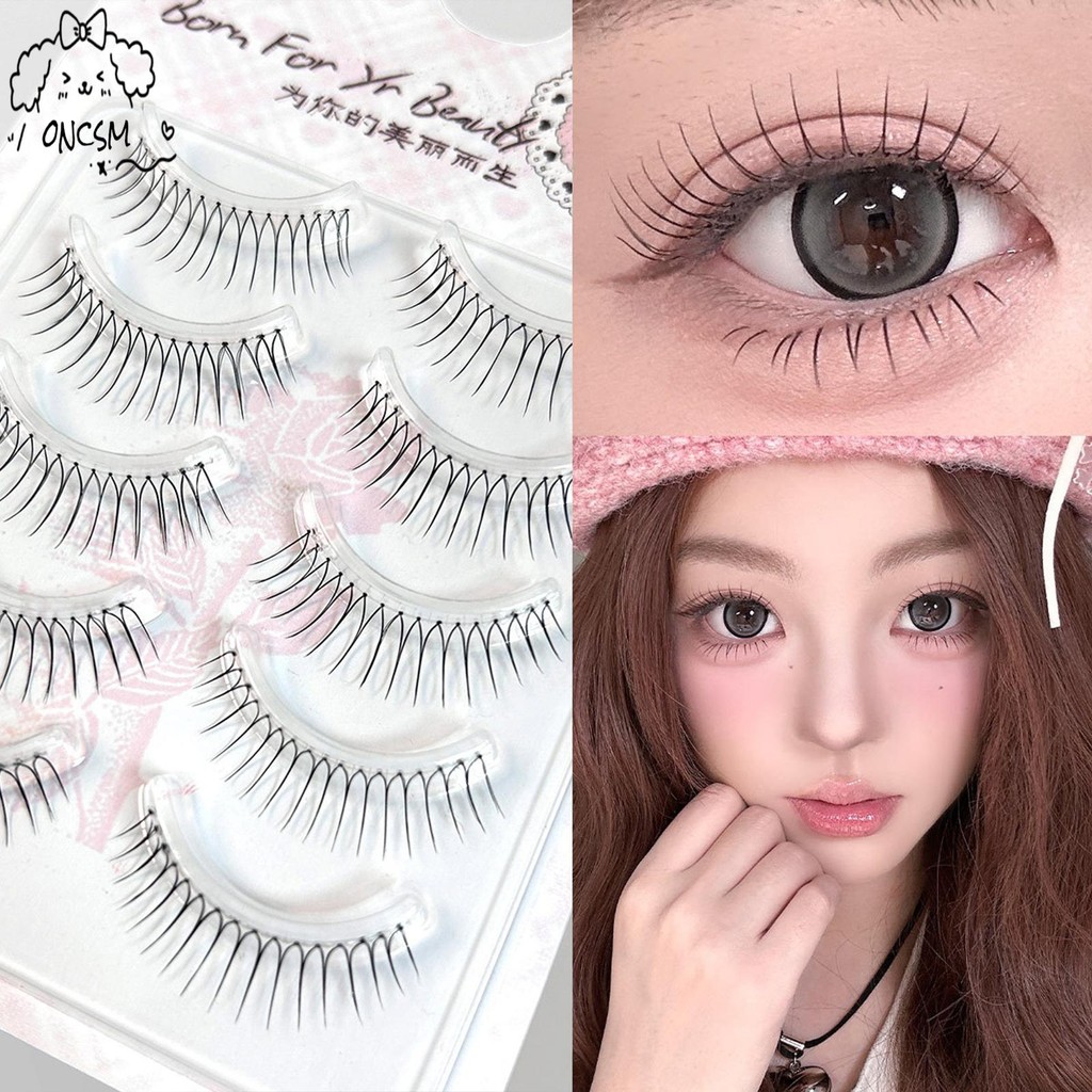 Thin Band Strip Wispy ปลอม Lashes ปุยธรรมชาติ Wispy Lashes สําหรับทํางานวันเกิดปาร์ตี้ท่องเที่ยว