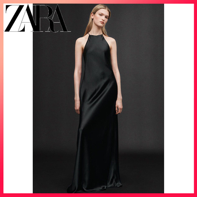 ZARA 25 Summer New Womens Satin Long Midi Dress