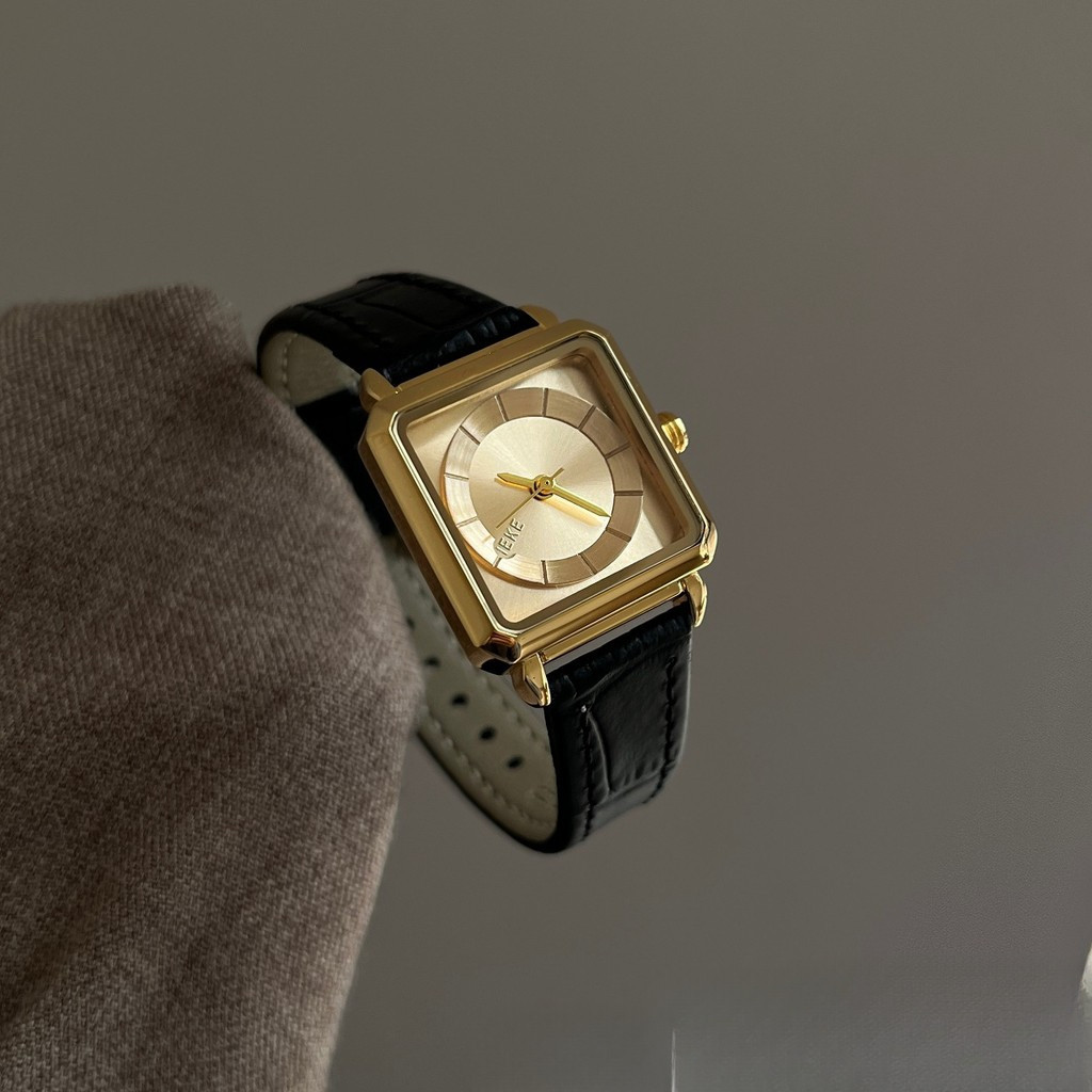IEKE Square Retro Simple Watch Womens Watch Belt Simple Fashion Korean Casual Quartz Watch