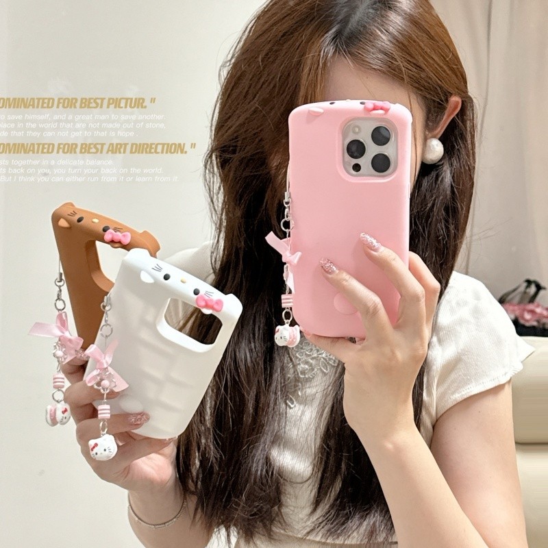 สําหรับ iphone 16 15 14 13 promax 3D ช็อกโกแลต Lying down KT เคสซิลิโคนอ่อนนุ่มฝาครอบ