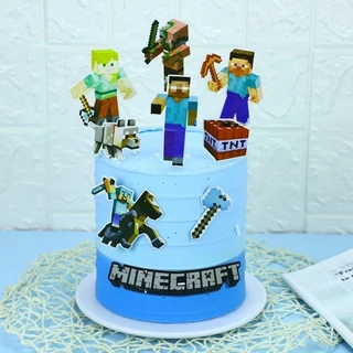 ป้ายปักเค้ก ไมน์คราฟต์ MINECRAFT ป้ายวันเกิด ป้ายตกแต่งเค้ก ป้ายแต่งเค้ก