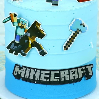ป้ายปักเค้ก ไมน์คราฟต์ MINECRAFT ป้ายวันเกิด ป้ายตกแต่งเค้ก ป้ายแต่งเค้ก