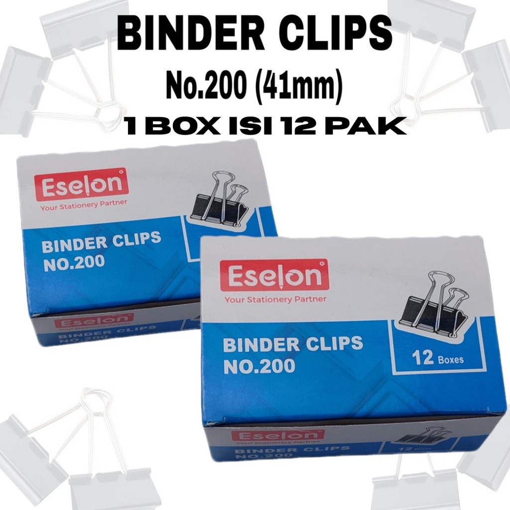 (1 กล่อง) คลิปหนีบกระดาษ/Binder Clip/Binder Clip No. 200
