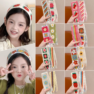 ของประดับผมคาดผมเวลโครปักลายถัก สไตล์เกาหลีสำหรับเด็ก