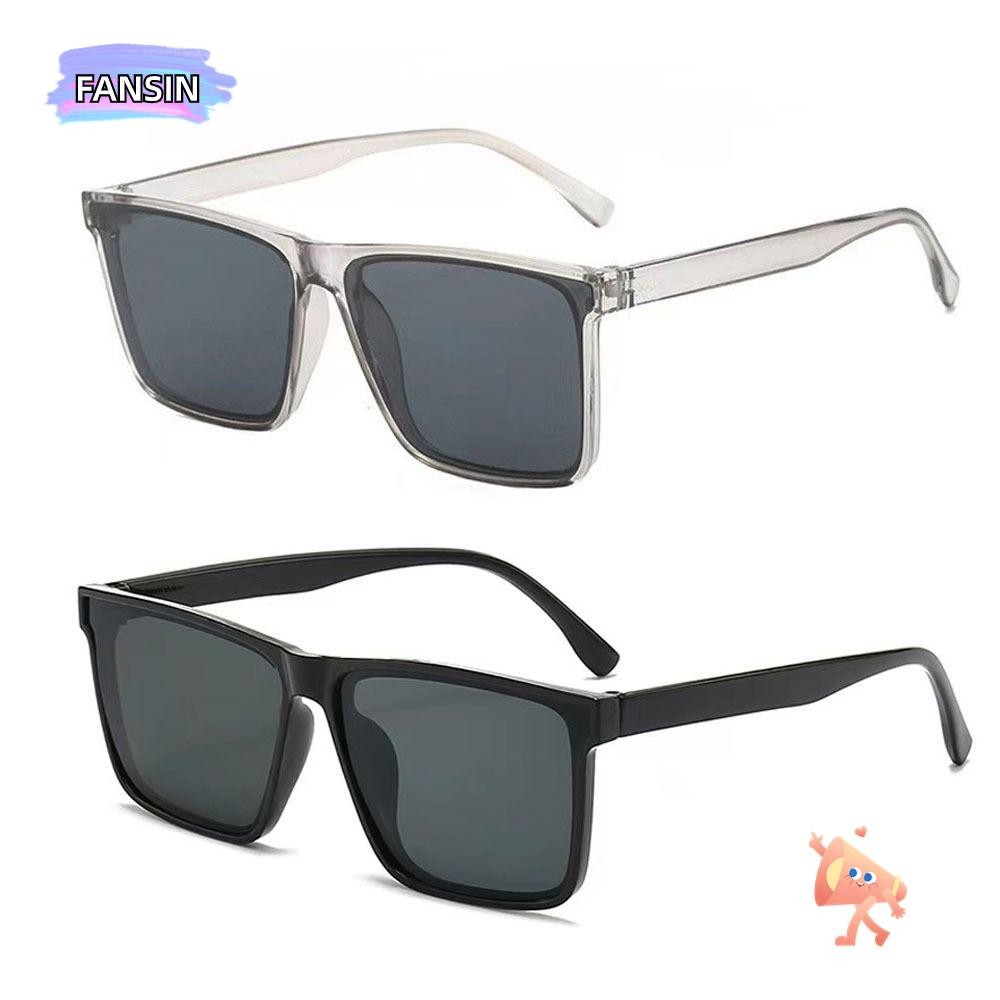 FANSIN Square Frame แว่นกันแดด, Street Photos Simple Driving Glasses, Trendy Sun-Protective Summer D