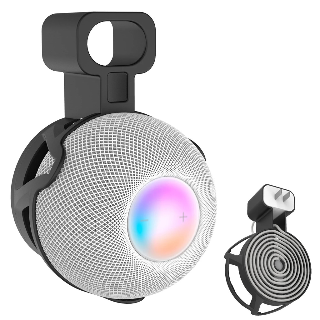 ขายึดติดผนังสําหรับ Apple HomePod mini พร้อมที่เก็บสายเคเบิล, ABS ลําโพงเคสแข็งขายึดติดผนังสําหรับ H