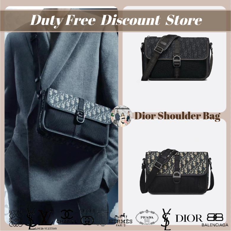 กระเป๋าถือพิมพ์ลายเฉียงพร้อมสายสะพายปรับได้ DIOR 8 กระเป๋าสะพายข้าง/กระเป๋าสะพายข้างสำหรับผู้ชาย (ขอ