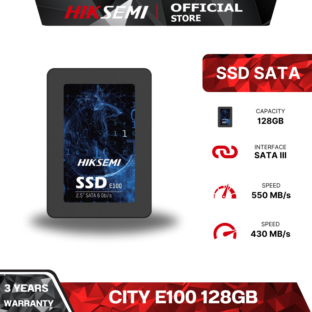 HIKSEMI CITY SERIES E100 SSD SATA 128GB (เอสเอสดี) 3D NAND SATA III
