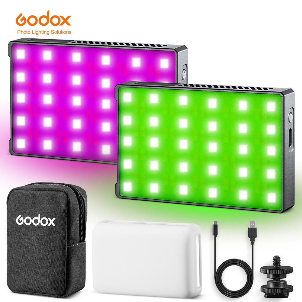 GODOX C5R แม่เหล็กเติมแสง RGB ไฟพกพา LED การถ่ายภาพแบบพกพา Soft Light สําหรับกล้อง DSLR Vlogging Liv