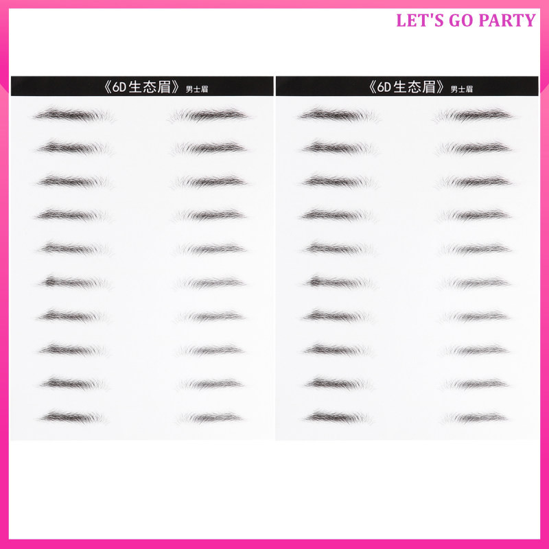 2sheets Brow Sticker Realistic Simulation Eyebrows Easy To Apply For Men Women