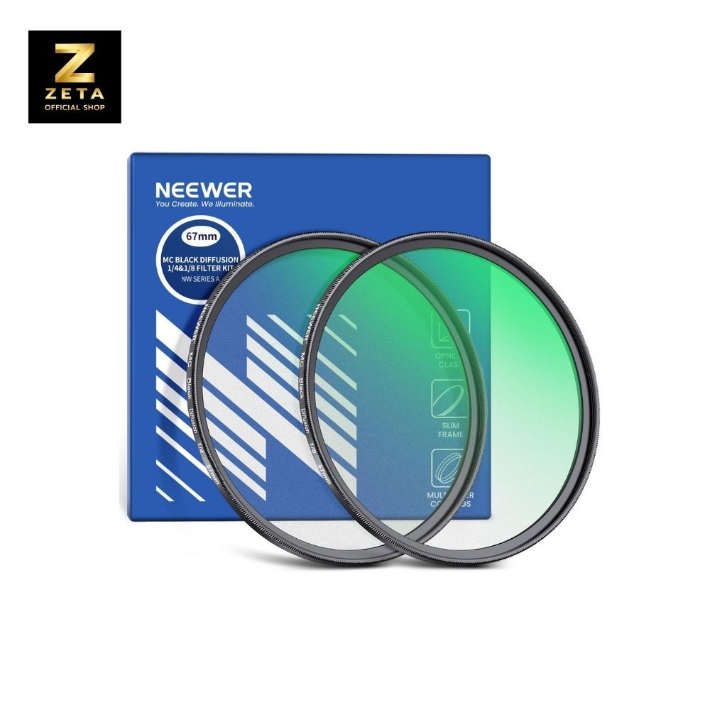 NEEWER 2 Pack 1/4 & 1/8 Black Mist Filter Set 67mm ชุด ฟิลเตอร์กล้อง ฟิลเตอร์มือ