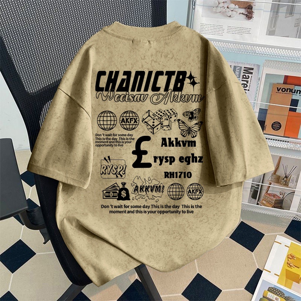 Y-T🧸เสื้อสาวอวบ เสื้อยืด oversize ผ้าฝ้าย100% ไม่ต้องรีดผ้า สวมใส่สบาย วินเทจ ผ้านิ่ม ลาย "CHANICTB" แนวสตรีท