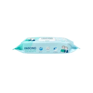 Fascino Hygienic Adult Wipes ฟาสซิโน ผ้าเช็ดทำความสะอาด สูตรอ่อนโยน ผ้าเปียก ทิชชู่เปียก ไม่มีแอลกอฮอล์ ขนาด 100 แผ่น