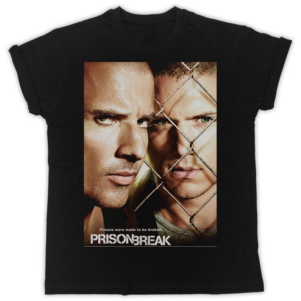ใหม่ล่าสุด เสื้อยืด ผ้าฝ้าย ฮาราจูกุ พิมพ์ลาย Prison Break สําหรับผู้ชาย Oversized T-shirt
