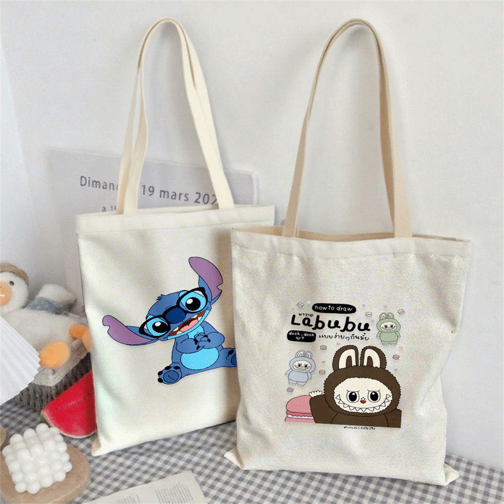 Vacation Rabble Canvas Tote Bag สําหรับผู้หญิงความจุขนาดใหญ่กระเป๋าเดินทางช้อปปิ้งแบบใช้ซ้ําได้