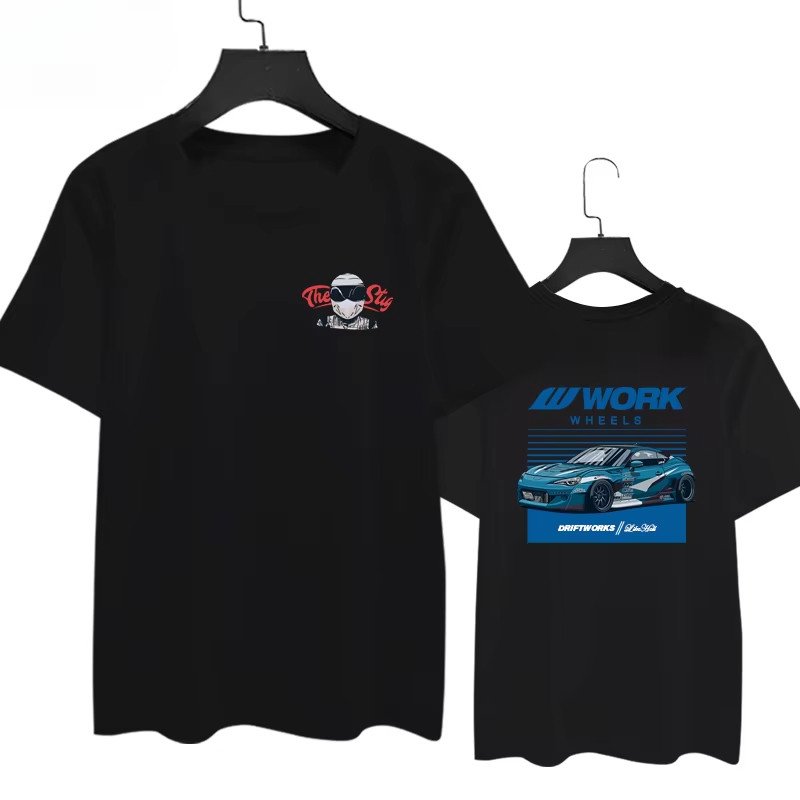 เสื้อยืดแขนสั้นผ้าฝ้ายสำหรับทั้งผู้ชายและผู้หญิง แบบ BC Twisted สไตล์ Racing ปี 2025