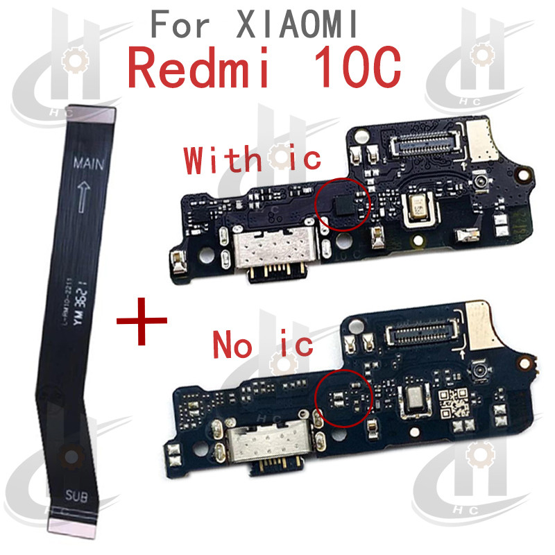 สําหรับ Redmi 10C Charger USB Connector Dock ชาร์จพอร์ตแจ็คบอร์ด Flex หลักเมนบอร์ดการเชื่อมต่อ Flex เปลี่ยนชิ้นส่วน