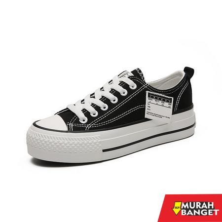 Free Box aid 0159 รองเท้าผ้าใบผู้หญิงแฟชั่น... สวยขึ้น-ถึง-date Casual Shoes Casual - สีดํา 37