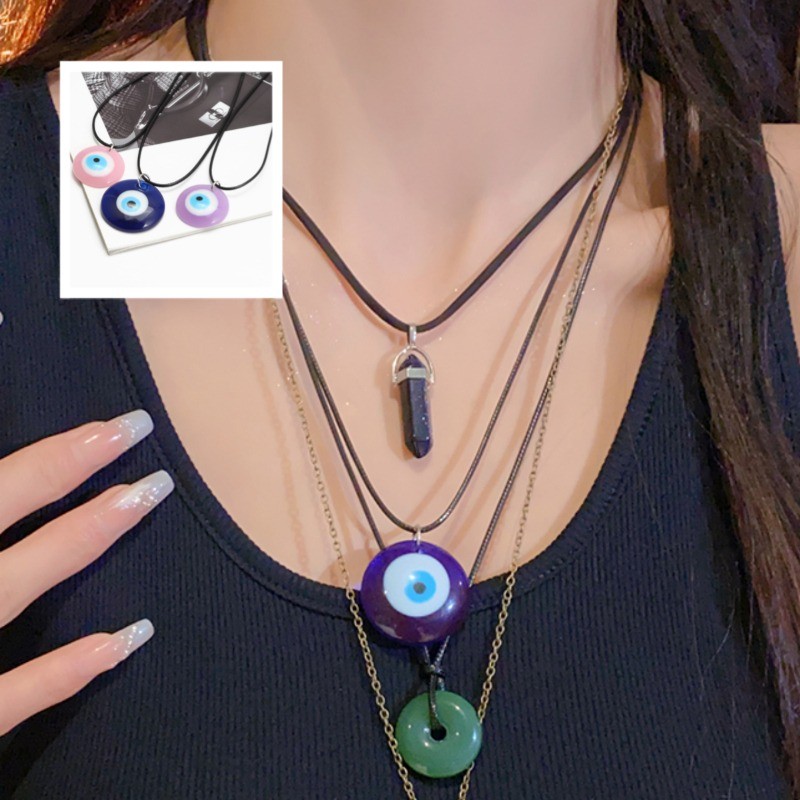 สร้อยคอหยดน้ำทรงกลมDemon Eyes สไตล์สมัยใหม่ สำหรับทั้งผู้ชายและผู้หญิง