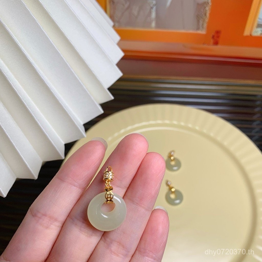 จี้หยดน้ำหนักเบา งานแฮนด์เมดจากHetian หยกธรรมชาติ เหมาะสำหรับทำเป็นสร้อยข้อมือหรือสร้อยคอมากมาย B0IB