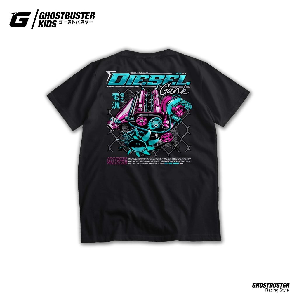 แข่งรถเสื้อยืดดีเซล Gank Power Engine Turbo Squid Land Diesel War 2KD Distro เสื้อผ้า Tops สําหรับผู