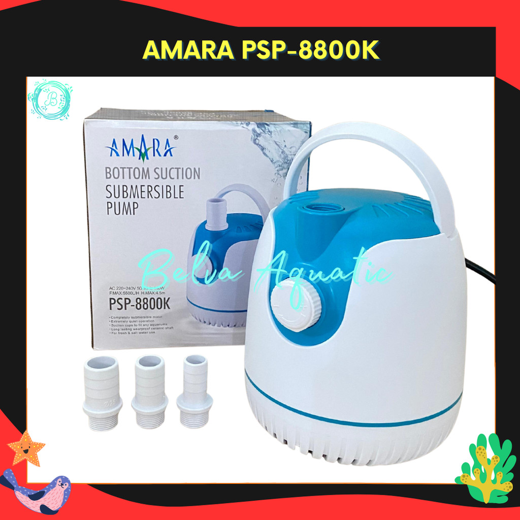 Amara PSP-8800K ปั๊มน้ําบ่อตู้ปลา Amara Psp 8800K ปั๊มระบายน้ํา