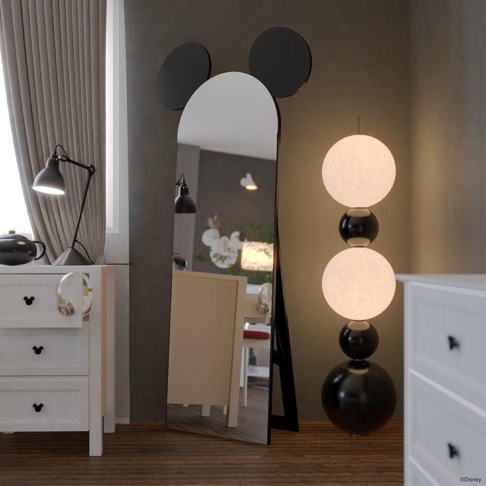 Disney Home กระจกตั้งพื้น DISNEY รุ่น MICKEY-RETRO สีดำ (80x55x176 ซม.) แบรนด์ DISNEYHOME