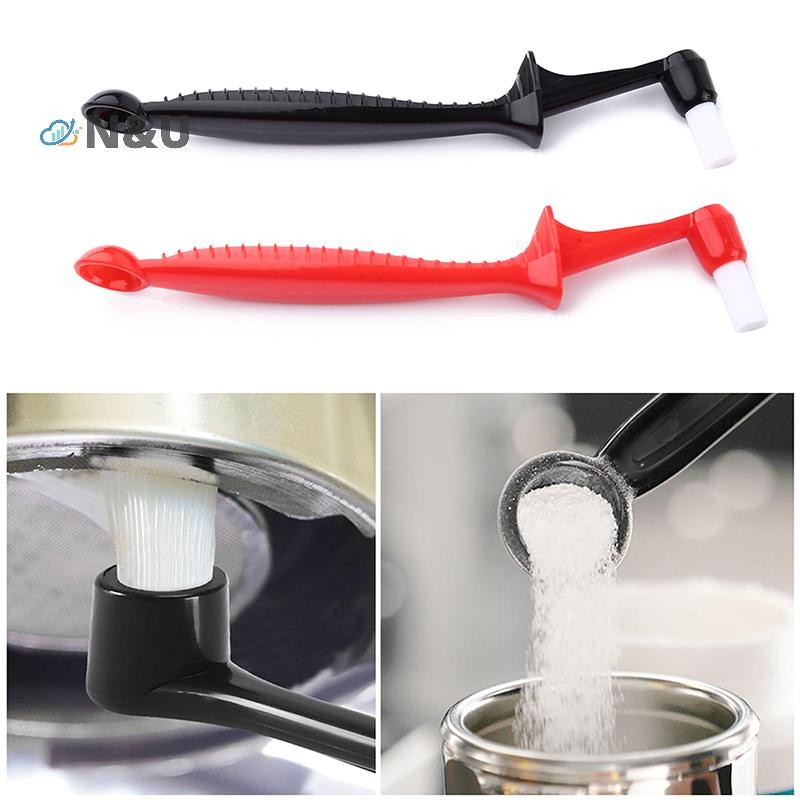 N&U 1PC Coffee Brush Espresso Coffee Machine Cleaning Brush Long Handle Integrated Two-In-One With S