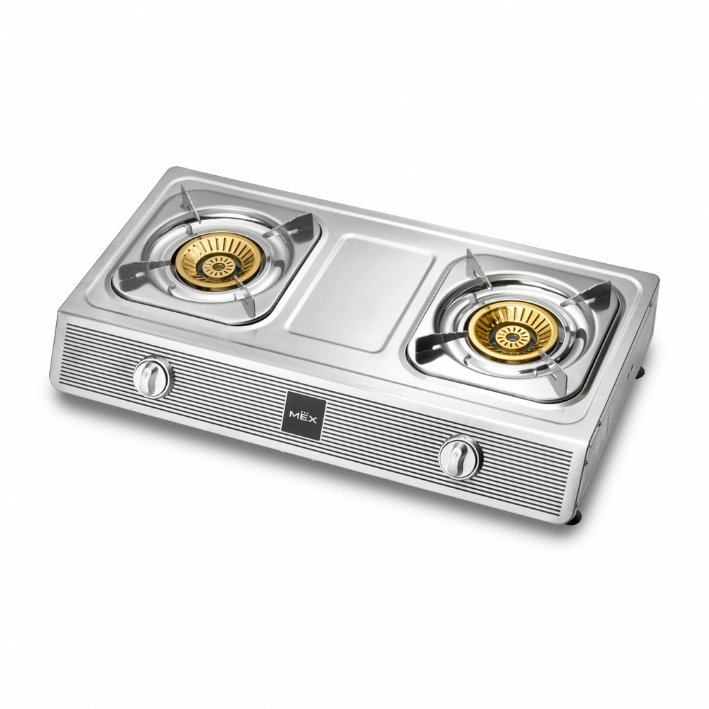 LOCAL789 MEX เตาแก๊สชนิดตั้งโต๊ะหน้าสเตนเลส 2 หัวเตาทองเหลือง รุ่น PC4682X ร้านอยู่ในไทย
