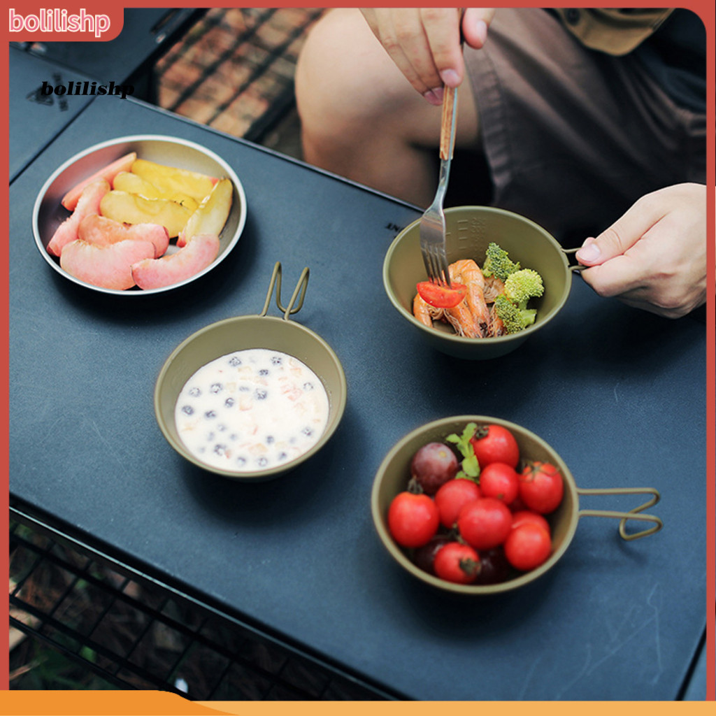 {bolished} สแตนเลส Sierra Cup ชามถ้วย Sierra สแตนเลสแบบพกพา Camping Sierra Cup พร้อมที่จับ Bpa ฟรีทน