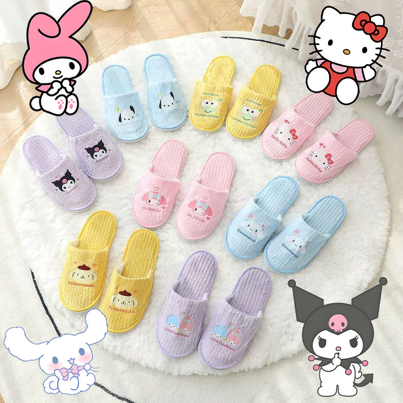 คุณภาพสูงน่ารัก Sanrio Kuromi Cinnamoroll Anti-slip Home Hospitality โรงแรมทิ้งการ์ตูนรองเท้าแตะในร่ม
