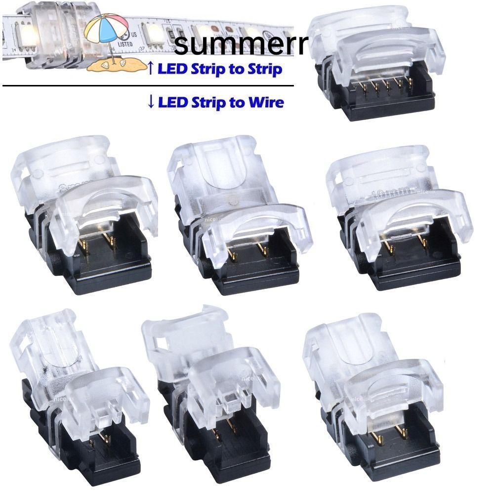 SUMMERR LED Strips Connector 4pin 5pin 6pin เทอร์มินัลไฟฟ้า Splice การเชื่อมต่อสายไฟ