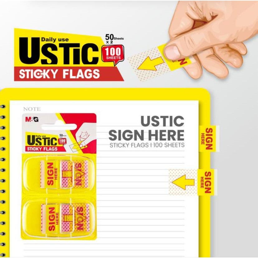 M&G Sticky Flags Notes Sign 2 สี 100 แผ่น YS-495 AS21B201