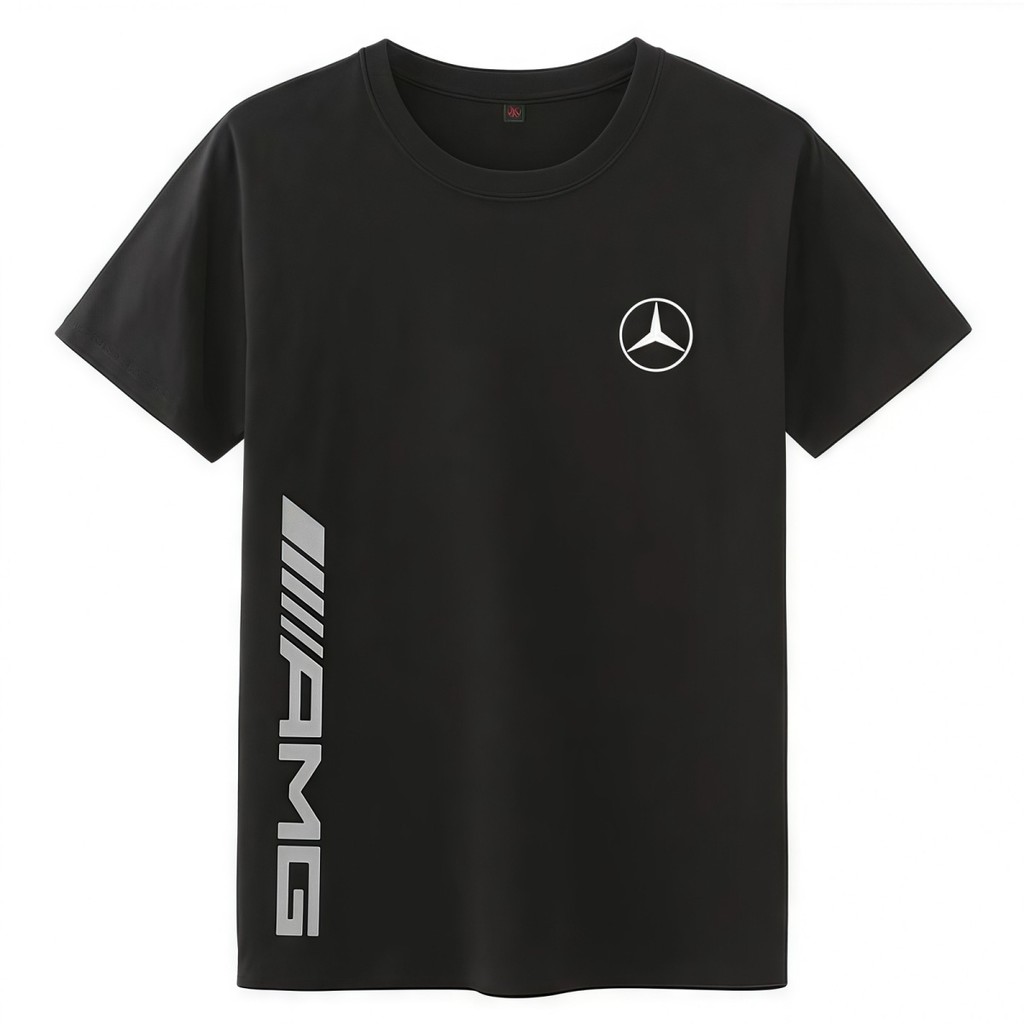 เสื้อยืดแขนสั้นผู้ชายและผู้หญิง พร้อมโลโก้ AMG สำหรับพนักงานแนะนำผลิตภัณฑ์ Mercedes-Benz ในสไตล์ใหม่ เหมาะกับฤดูร้อน