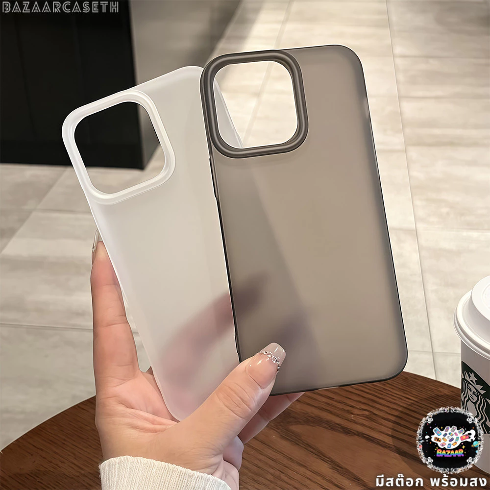 จัดส่งทันที เคสสำหรับไอโฟน15 เคสใสแบบด้านหลายสี For IPhone13 11 12 14 6/7/8PLUS 15 16ProMAX X XS XR XSMAX ป้องกันมือถือ