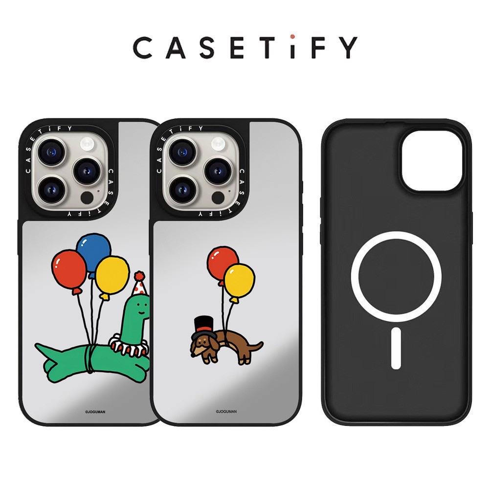บอลลูนไดโนเสาร์กระจกแม่เหล็กเคสโทรศัพท์สําหรับ ไอโฟน 16 มือโปร สูงสุด 15 14 13 12 11 ปลอกกันกระแทก