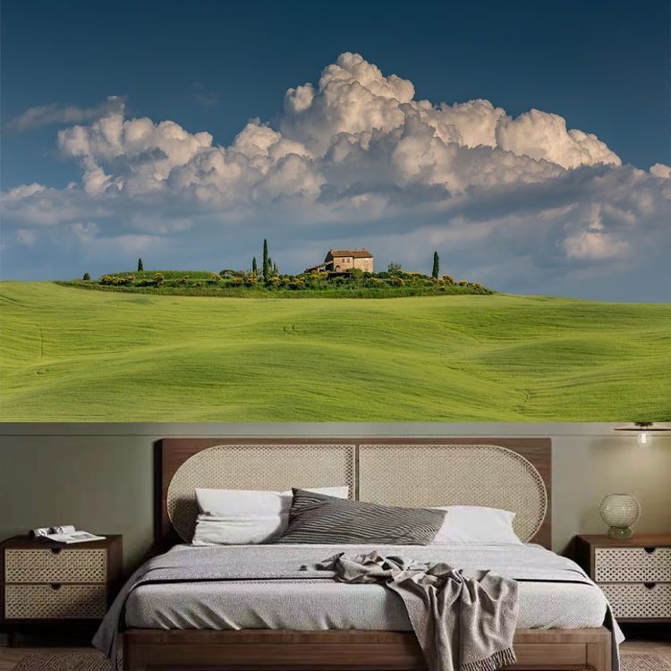 ภูมิทัศน์ภูมิทัศน์ขนาดใหญ่ผนังผ้าพื้นหลังผ้านอร์ดิกข้างเตียงห้องนอนห้องนั่งเล่นตกแต่งพรมพรมบล็อกพรม