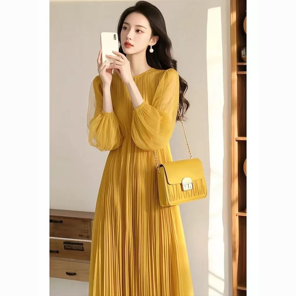 กระโปรงชีฟองยาวสีฟ้าหรูหราสไตล์แฟรี้ยน XYJ ปี 2025 - รูปที่ 4