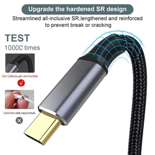 USB C 3.1 PD100W 10Gbps 4K 60HZ ไนลอนถักสายชาร์จข้อมูลประเภท C ถึง Type C สายสําหรับ MacBook แล็ปท็อปโทรศัพท์มือถือแท็บเล็ต