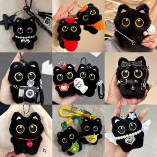 Black Cat Series พวงกุญแจ Creative Soft Plush พวงกุญแจ Merry Christmas ตกแต่งของขวัญ