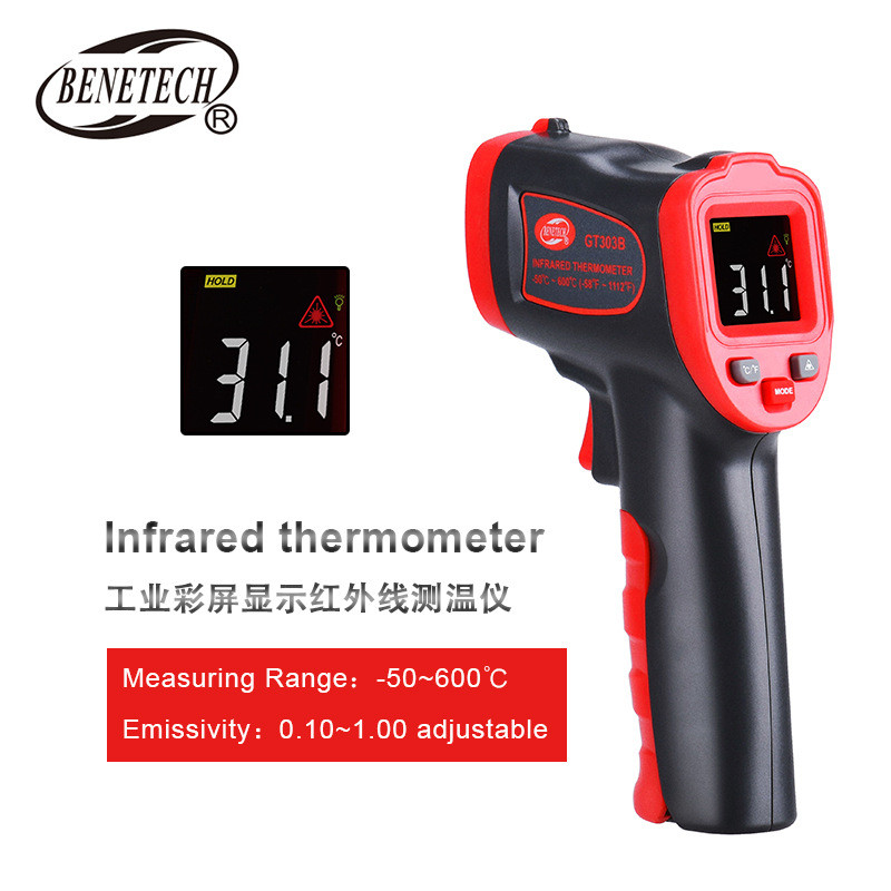 GT303 Huitianyi WT327A/B หน้าจอสีอินฟราเรดเครื่องวัดอุณหภูมิอุตสาหกรรมอุณหภูมิสูงปลอม Self-sm