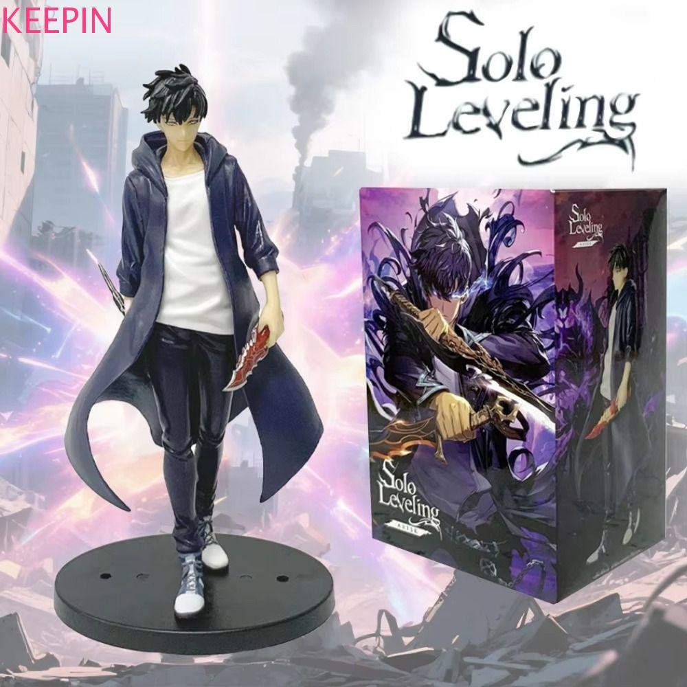 KEEPIN Solo Leveling Figure, Anime Merchanting Posture Sung Jinwoo Action Figure, แฟนของขวัญของเล่น 