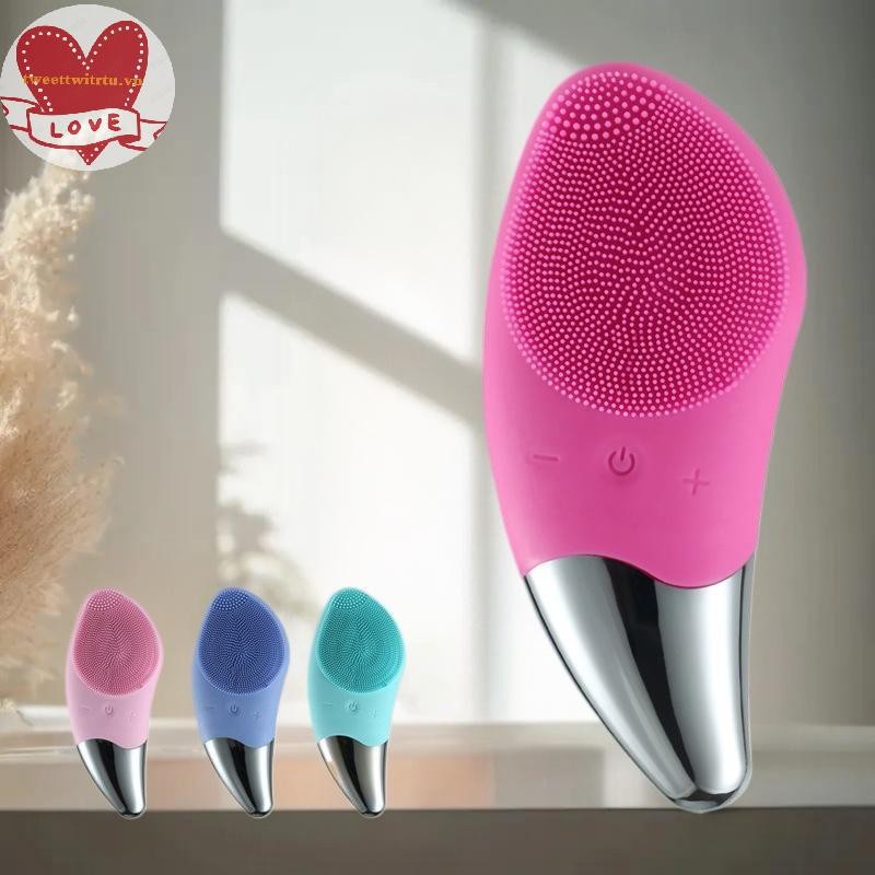 TRWITU แปรงล้างหน้ากันน้ําสําหรับผู้ชายและผู้หญิงแบบชาร์จไฟได้ Exfoliating Electric Face Scrubber Cl