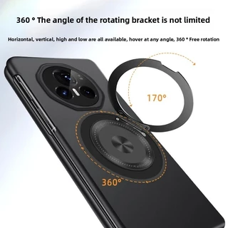 สําหรับเคสโทรศัพท์ Honor Magic V3 V2 5G, สีเมทัลลิคกันกระแทกหรูหรา 360° ฝาครอบขาตั้งแบบหมุนได้